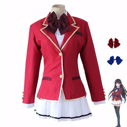 Syedeliso Anime Klassenzimmer der Elite Horikita Suzune Cosplay Kostüm Aldult Frau Exquisite Schule Jacke Hemd Rock Halloween Uniform (Rot,L) von Syedeliso