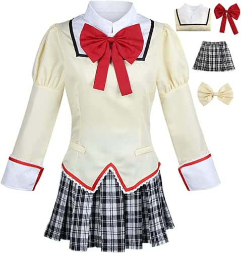 Syedeliso Anime Puella Magi Madoka Magica Cosplay Kostüm Kaname Madoka Schule Uniform Kleid (Lijian,XL) von Syedeliso