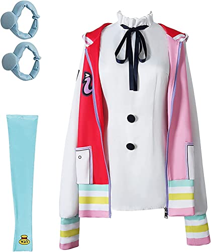 Syedeliso Anime Uta Cosplay Kostüm Rot Shanks der Tochter Jacke Mantel Halloween Outfit Volles Set (Uta,L) von Syedeliso