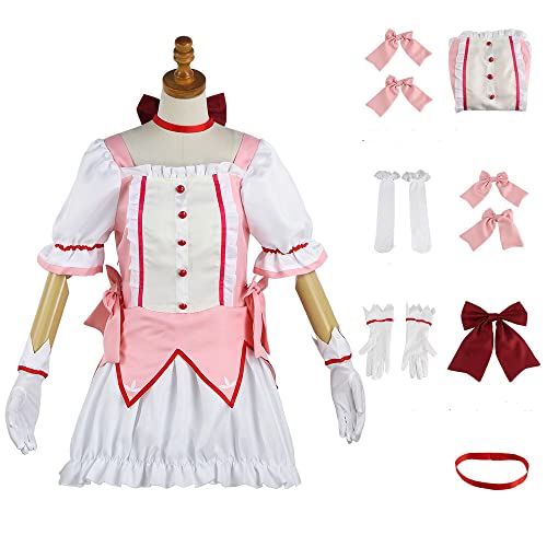 Anime Womens Madoka Kaname Cosplay Kostüm Magica Lolita Kleid Halloween Outfit (Kaname Madoka,L) von Syedeliso