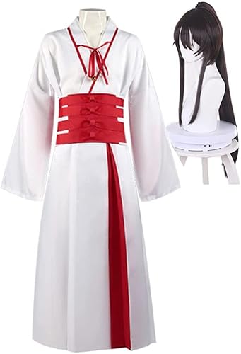 Syedeliso Jigoku Raku Hell's Paradise Anime Yamada Asaemon Sagiri Kimono Perücke Kleid Festival Rose Net Halloween Geschenk Cosplay Kostüm (Sagiri Perücke,M) von Syedeliso