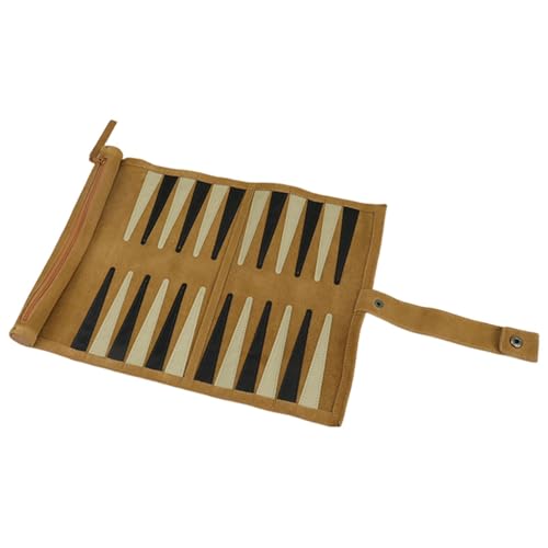 Backgammon Enroulable, Ensemble De Backgammon Portable, Roll-Up-Backgammon-Set mit traditionellem hellbraunem Design, Ensemble De Backgammon Portable, für Kinder und Familien jeden Alters von Syengery