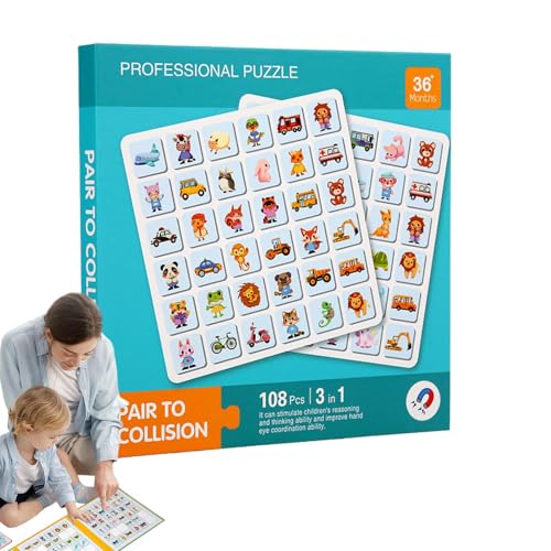 Magnetisches Puzzlebrett, magnetische Reisespiele, Puzzles, Puzzle für kognitive Entwicklung, Zuordnung und logische Herausforderungen, Lernspielzeug im Vorschulalter für Kinder ab 3 Jahren von Syengery