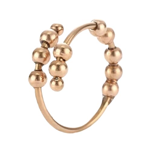 Syengery Fidget Bead Ring, Damen Spinner Ring | Verstellbarer Schmuck-Entspannungsring Fidget | Perlendekoration, drehbare Perlenringe, einfache Mode, Flexible Passform zum Arbeiten und Sammeln von Syengery