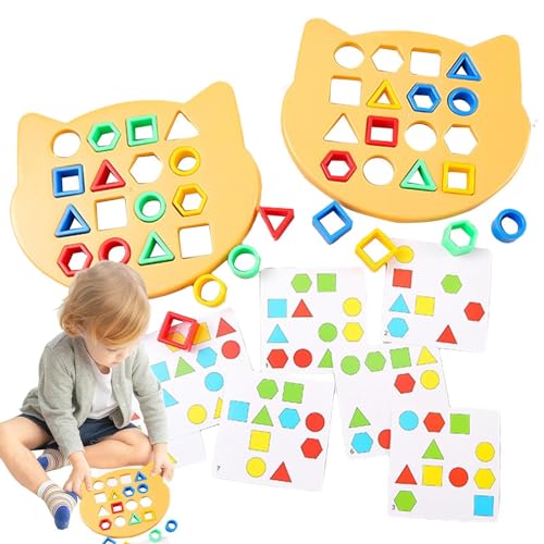 Syengery Form-Matching-Spiel, Form-Farb-Matching-Brett,Farbsensorisches Lernspielzeug | Interaktives Brettspiel, farbenfrohes Formpuzzle im Vorschulalter für Kids Home Fun Boys von Syengery