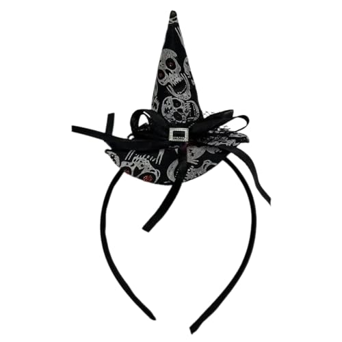 Syengery Halloween-Stirnbänder, Halloween-Hut | Niedlicher Hexenkopfschmuck Hexenhut - Schwarzer Kopfschmuck, Haarschmuck, Schleife, Spitze, Hexen-Stirnband für Halloween, Weihnachtsfeier von Syengery