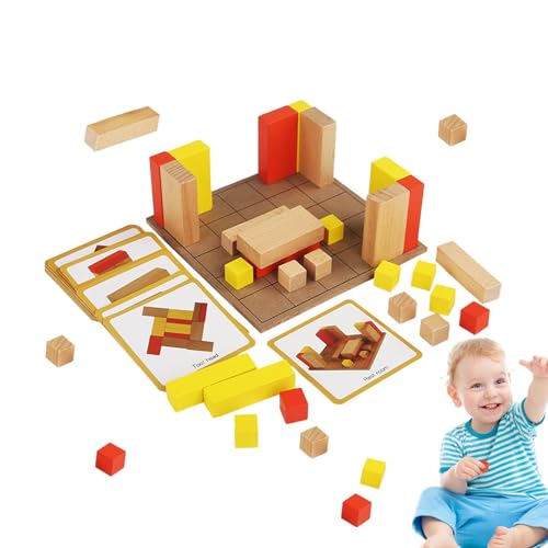 Syengery Holz-Stapelspielzeug, kreatives Bauspielzeug - Geometrische Bausteine ​​für Kinder - Kinder-Stapelblöcke, Bausteine-Set für Zuhause, im Freien, Treffen mit Freunden von Syengery