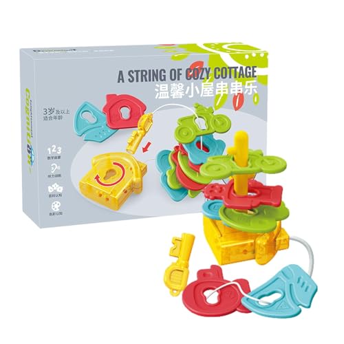 Syengery Schnürspielzeug für Kleinkinder von 1 bis 3 Jahren, Fädelspielzeug,Pädagogische Kleinkind-Lernspielzeuge Cottage String Toys - Cottage-Rasselspielzeug, Aktivitäten für Kleinkinder, von Syengery