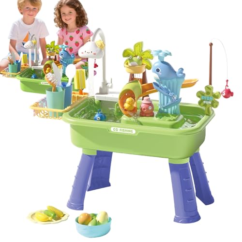 Syengery Wasserspiel Tisch für Kinder | Outdoor Sand- Und Wassertisch - Sinnesförderndes Lernspielzeug Mit Pumpe Für Zuhause Garten Förderung Der Hand-Augen-Koordination Spielspaß Draußen Syengery Wasserspiel Tisch für Kinder | Outdoor Sand- Und Wassertisch - Sinnesförderndes Lernspielzeug Mit Pumpe Für Zuhause Garten Förderung Der Hand-Augen-Koordination Spielspaß Draußen von Syengery