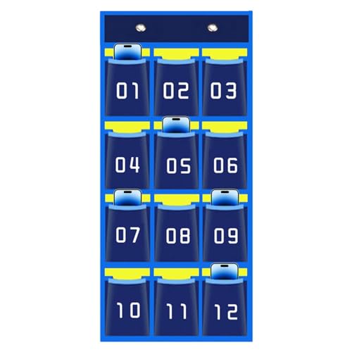 Taschendiagramm-Organizer für das Klassenzimmer, nummerierte Aufbewahrungstasche für das Klassenzimmer, nummerierter Taschendiagramm-Organizer zum Aufhängen an die Wand für das Klassenzimmerbüro von Syengery