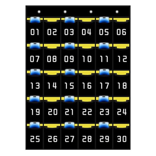 Taschendiagramm-Organizer für das Klassenzimmer, nummerierte Aufbewahrungstasche für das Klassenzimmer, nummerierter Taschendiagramm-Organizer zum Aufhängen an die Wand für das Klassenzimmerbüro von Syengery