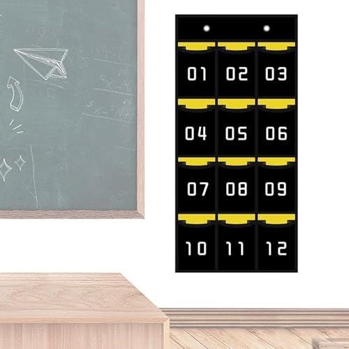 Taschendiagramm-Organizer für das Klassenzimmer, nummerierte Aufbewahrungstasche für das Klassenzimmer, nummerierter Taschendiagramm-Organizer zum Aufhängen an die Wand für das Klassenzimmerbüro von Syengery