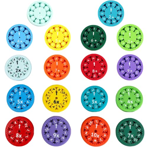 18 Stück Mathe Fidgets Spinners Multiplikation Division Rechentrainer Fidget Spinner Addition und Subtraktion Lernspielzeug für Kinder Mathe Fidget Spielzeug Doppelseitiger Mathematik Fidget Spinner von Syijupo