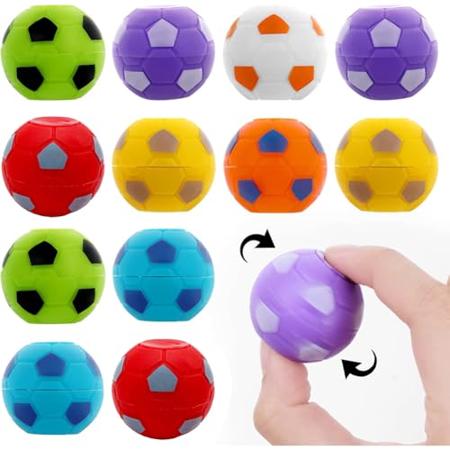 Fußball Fidget Spinner 40 Stück Fußball Handkreisel Partybeutel Füllungen Mini Stressball Fingerspitzen Spielzeug Fußball Spinner Stress Sportball Relief Toys für Kinder und Erwachsene von Syijupo