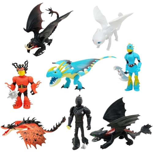 Mini Dragon Figuren, 8 Stück Drachen Action Figuren Spielzeug Drachen Kuchendekoration Dragon Puppe Toys Dinosaurier Figuren Spielzeug Set Actionfiguren Toy für Kinder Geburtstags von Syijupo