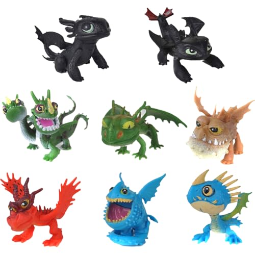 Mini Dragon Figuren 8pcs Drachen Action Figuren Spielzeug Drachen Kuchendekoration Dragon Puppe Toys Dinosaurier Figuren Spielzeug Set Actionfiguren Toy für Kinder Geburtstags von Syijupo