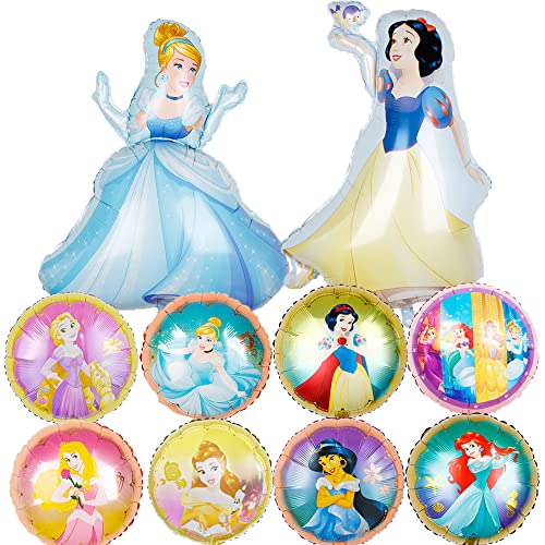 Syijupo Prinzessin Geburtstagsdeko Set, 10pcs Prinzessin Geburtstag Party Deko, Kindergeburtstag Partyzubehör Folienballons Helium Geburtstag Set, Prinzessin Kindergeburtstags Dekorationen von Syijupo