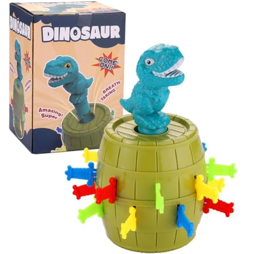 Syijupo Pop Up Dinosaurier-Fass Spiel Pop Up Dinosaurier Brettspiele Classic Kinder Action Dinosaurier Spiel Dinosaurier Eimer Spielzeug Geschenke für Kinder (4-6 Jahre Alt) von Syijupo