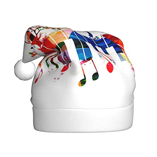 Bunte Klaviertastatur Musik Note Gedruckt Weihnachtsmütze Santa Hut Für Erwachsene, Xmas Hut Für Neujahr Festliche Party Weihnachten Liefert von Sylale