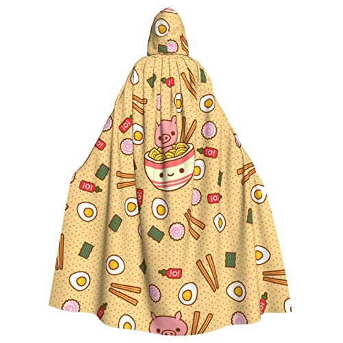 Delicious Sweet Ramen Print Hooded Cloak Christmas Fancy Dress Unisex Adult Halloween Cosplay Costume von Sylale