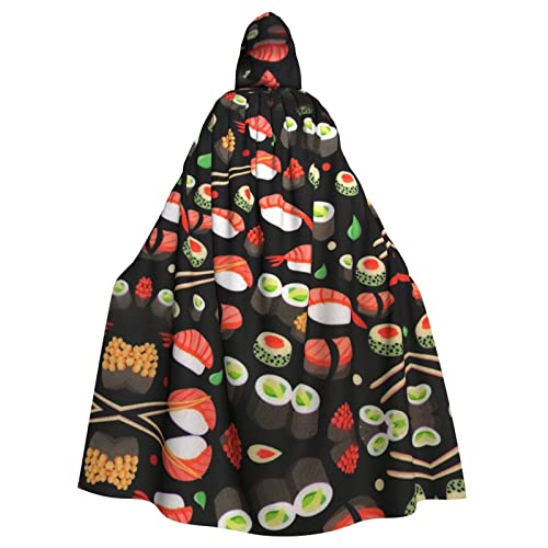 Japanische Sushi-Garnelen, Unisex Kapuzenumhang, Weihnachten, Fasching, Halloween, Cosplay-Kostüm für Erwachsene von Sylale