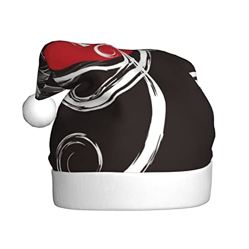 Musik Symbole Liebe Gedruckt Weihnachtsmütze Santa Hut Für Erwachsene, Xmas Hut Für Neujahr Festliche Party Weihnachten Liefert von Sylale