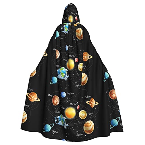 Planeten Sterne und Milchstraße Galaxie Unisex Kapuzenumhang Weihnachten Verkleidung Halloween Cosplay Kostüm für Erwachsene von Sylale