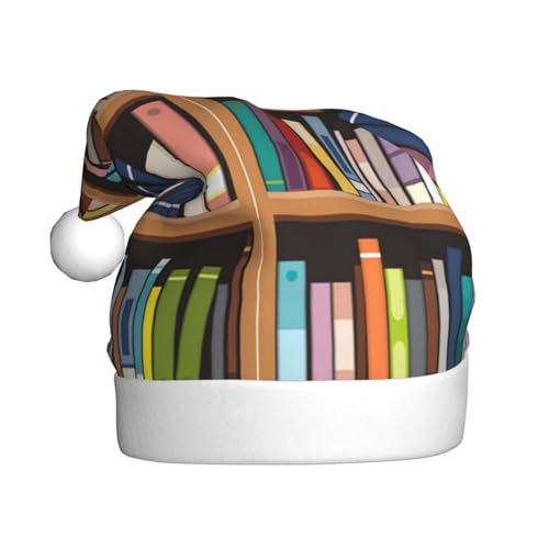 Sylale Bibliothek Bücherregal Gedruckt Weihnachtsmützen Erwachsene Xmas Hut Für Weihnachtsgeschenke Neujahr Festliche Urlaub von Sylale