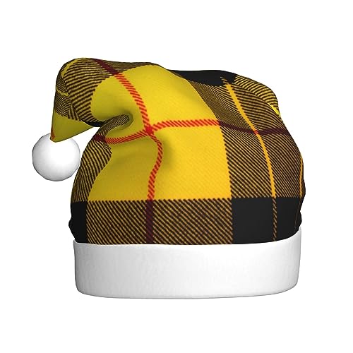 Sylale Gelb Grau Schwarz Plaid Gedruckt Weihnachtsmützen Erwachsene Xmas Hut Für Weihnachtsgeschenke Neujahr Festlichen Urlaub von Sylale