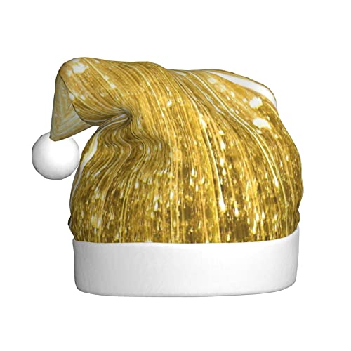 Sylale Gold Bling Gedruckt Weihnachtsmützen Erwachsene Xmas Hut Für Weihnachten Geschenke Neujahr Festliche Urlaub von Sylale