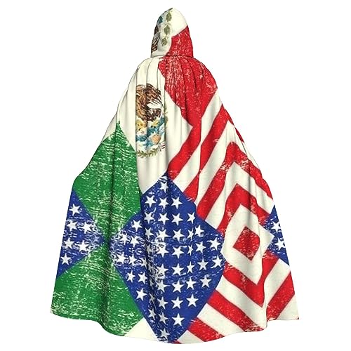 Sylale Kapuzenumhang mit mexikanischer amerikanischer Flagge, Unisex, Erwachsene, Halloween, Cosplay-Kostüm von Sylale