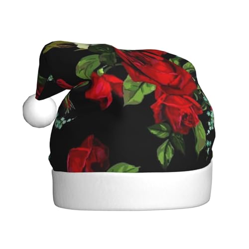 Sylale Schöne Rose Geschenk Gedruckt Weihnachtsmützen Erwachsene Xmas Hut Für Weihnachtsgeschenke Neujahr Festliche Urlaub von Sylale