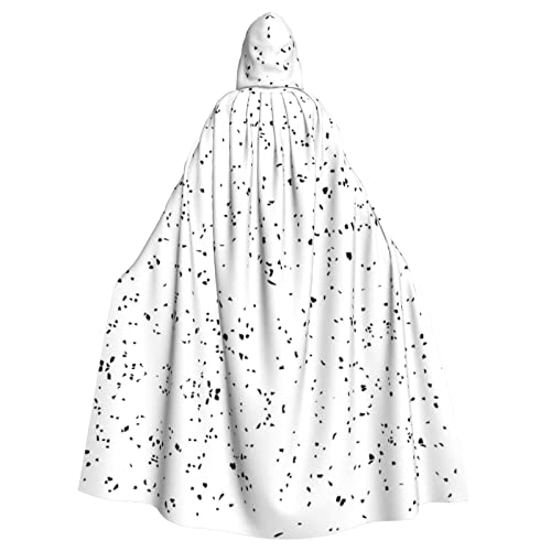 Sylale Schwarz-weißer Kapuzenumhang mit Punktemuster, Weihnachts-Kostüm, Unisex, Erwachsene, Halloween, Cosplay-Kostüm von Sylale