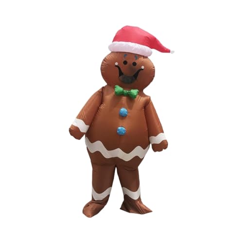 Aufblasbare Weihnachtsbaum Kostüm für Erwachsene Unisex Aufblasbarer Weihnachts Kostüm Party Weihnachten Cosplay Lustiger Weihnachtsbaum Geformter Anzug (Weihnachtsbaum) (Lebkuchenmann) von SylvToyVX