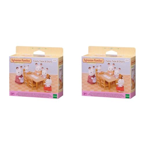 Sylvanian Families 4506 Esstisch-Set - Puppenhaus Einrichtung Möbel, 20 x 5.5 x 15 cm (Packung mit 2) Braun von Sylvanian Families