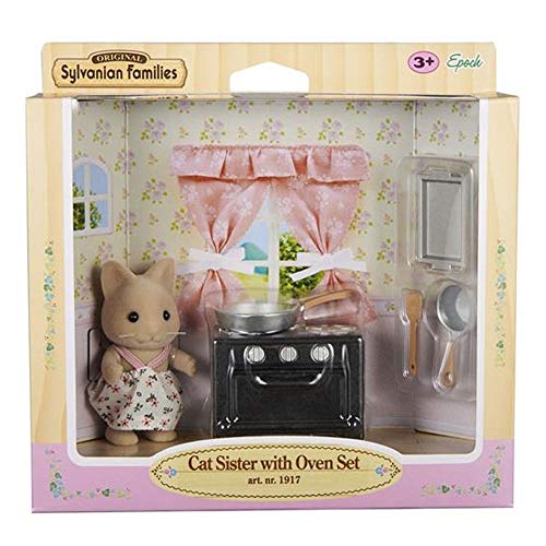 Sylvanian Families 5140 Katzenschwesterpuppe mit Ofen-Set, Mehrfarbig von Sylvanian Families