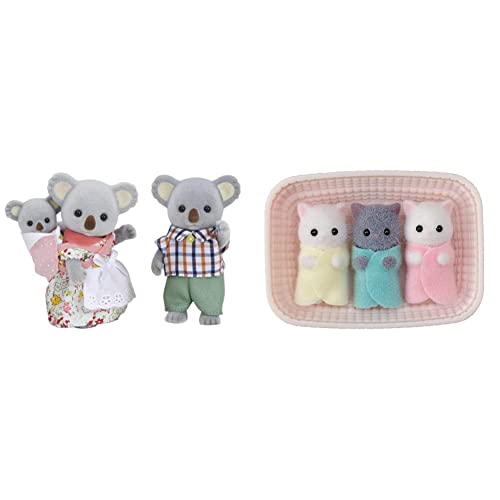 Sylvanian Families 5310 Koala Familie - Figuren für Puppenhaus & 5458 Perserkatzen Drillinge - Figuren für Puppenhaus, Für Kinder ab 3 Jahren geeignet von Sylvanian Families