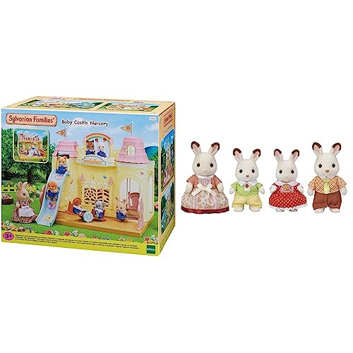 Sylvanian Families 5316 Baby Schlosskindergarten - Puppenhaus Spielset & L5655 Schokoladenhasen Familie NEU von Sylvanian Families