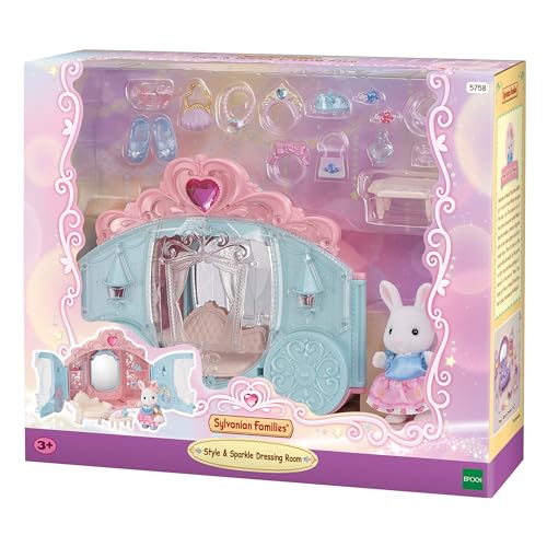 Sylvanian Families - 5758 Elegantes Ankleidezimmer mit Figur, Spielset mit Tierfigur Schneehase, Spielzeug für Kinder ab 3 Jahren von Sylvanian Families