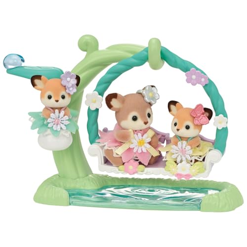 Sylvanian Families 5801 REH Babys mit Blumenschaukel Spielset, Set mit Tierfiguren, Spielzeug für Kinder ab 3 Jahren von EPOCH