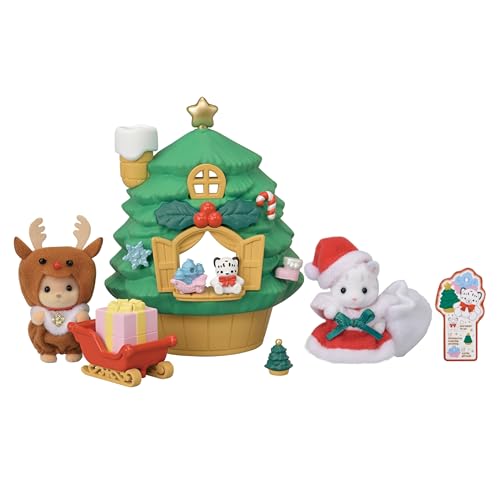 Sylvanian Families - 5822 Baby Santas Weihnachtshaus Spielset, Spielset mit Tierfigur,Schneeleopard, Hunde Baby, samtige Tierfiguren, Spielzeug für Kinder ab 3 Jahren Sylvanian Families - 5822 Baby Santas Weihnachtshaus Spielset, Spielset mit Tierfigur,Schneeleopard, Hunde Baby, samtige Tierfiguren, Spielzeug für Kinder ab 3 Jahren von Sylvanian Families