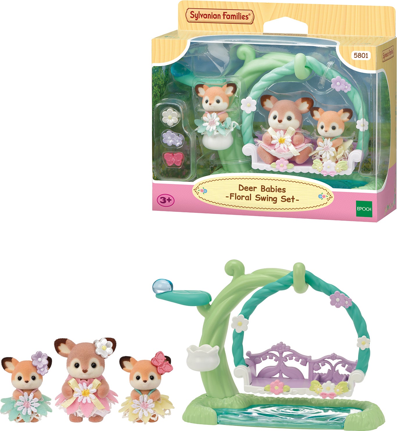 Sylvanian Families Figurenset Hirschbabys mit Blumenschaukel von Sylvanian Families