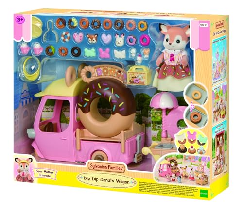 Sylvanian Families - Der Donutwagen – Set mit 1 Figur und 30 Zubehörteilen – Tauchen Sie EIN in die Welt der Familie Sylvanian – Miniaturfiguren – Spielzeug für Kinder ab 3 Jahren – 5808 von EPOCH