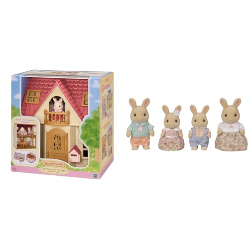 Sylvanian Families L5567 Starter Haus NEU, Multicolore L5706 Milchhasen Familie - Figuren für Puppenhaus von Sylvanian Families