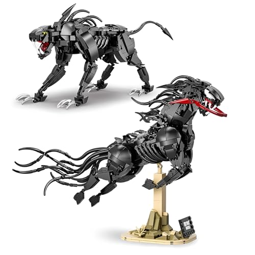 2 IN 1 Außerirdische Monster Bausteine Bausatz, 998PCS Mutant Pferd Hund Action Figuren Klemmbausteine mit Stützsockel, fiktives Modell Spielzeug, Horror-Geschenk für Erwachsene und Jugendliche von SymGrpu