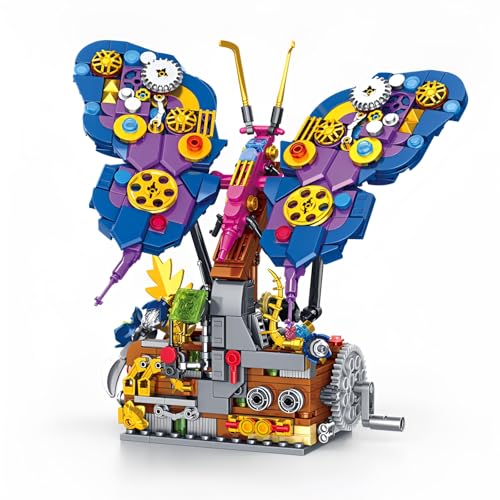 Mechanische Schmetterling Bausteine Bausatz, Tiere Klemmbausteine, Sammler Modell Baukästen, Stammesgeschenk Spielzeug für über 6 Jahre, 624 PCS von SymGrpu