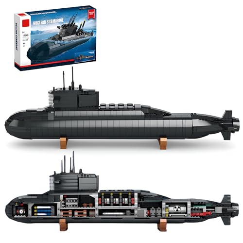 SymGrpu Atom-U-Boot-Bausteine Bausatz, Militärisches U-Boot-Modell Spielzeug, WW2-Sammel-Schlachtschiff-Klemmbausteine-Set für Erwachsene, Home Office Decor, 1498PCS von SymGrpu