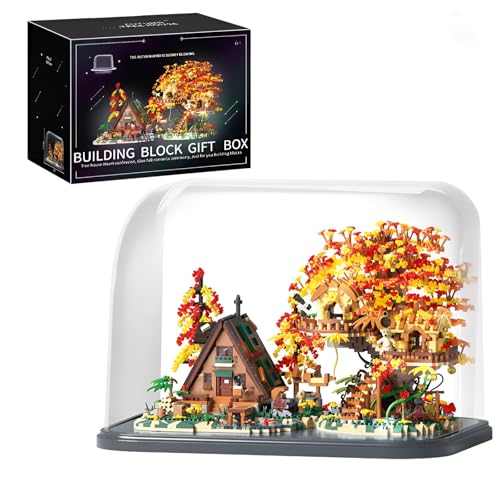 SymGrpu Baumhaus und Hütte Mikro-Klemmbausteine mit Koffer, 4876 PCS Foreset Holzhaus Mini-Bausteine, Bauen & Display Miniatur-Architektur-Modell-Spielzeug für Erwachsene Teens von SymGrpu