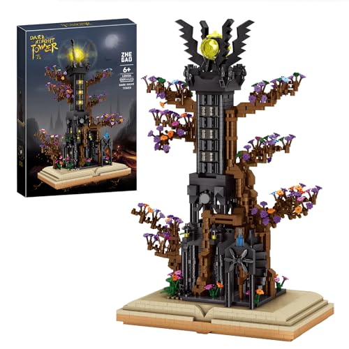 SymGrpu Dunkler Nacht-Turm Bausteine Bausatz, Architektur Dunkler Turm Magisches Buch Mini Klemmbausteine Spielzeug, Geschenkidee für Erwachsene Kinder, 3309 PCS von SymGrpu