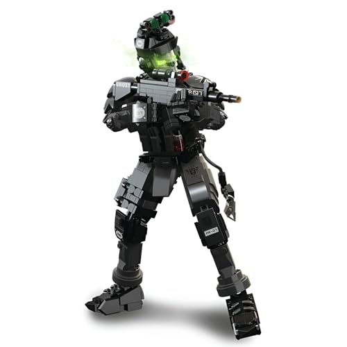 SymGrpu Geister-Cop Bausteine Bausatz, 786 Teile Geisterkrieger Mech Action Figuren Klemmbausteine, Figuren Ziegel Modell Spielzeug für Erwachsene Jugendliche, Geschenk für Gamer und Bauinteressierte von SymGrpu